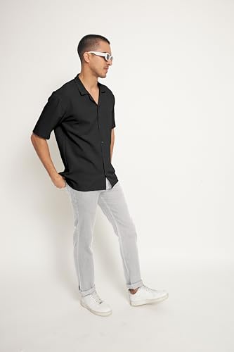 Image of Men's Solid Polycotton Shirt | Short Sleeve Casual & Formal Shirt for Men | Summer Half Sleeve Shirt