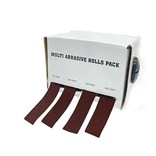 Schleifpapier Schleifpapier Schmirgeltuch Rolle Variety Pack mit Spender 4 Körnungen für Metall Glas Holzarbeiten 150 240 320 400 Körnung Cover