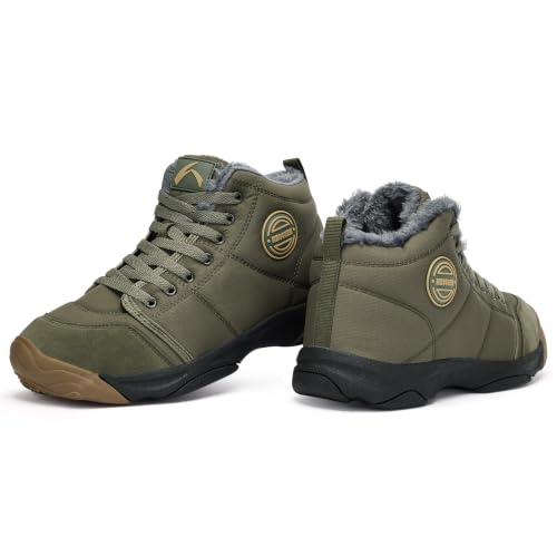 Image of UPSOLO Mens Winter Trekking Snow Boots Water Resistant Shoes Anti-Slip Fully Fur Lined Casual Lightweight Hiking Boot