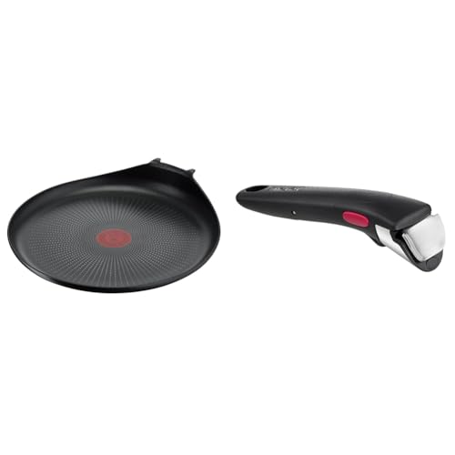 Tefal Ingenio Poêle à crêpe 27 cm, Non induction, Revêtement antiadhésif, Empilable & Ingenio Poignée amovible noire, Empilable, Verrouillage sécurité...