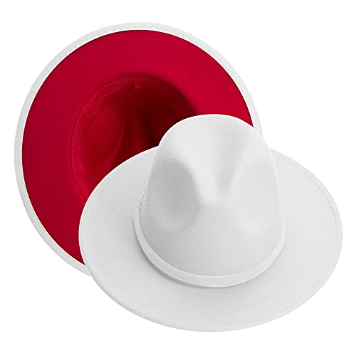 Image of KUJUHA Women Men Wide Brim Fedora Hat