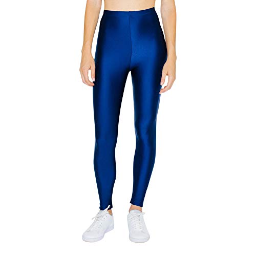 American Apparel Shiny Nylon Tricot Leggings, Cobalt, Medium