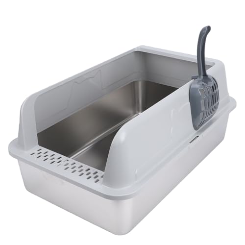 Arenero para gato extra grande de acero inoxidable con entrada superior miniatura 5