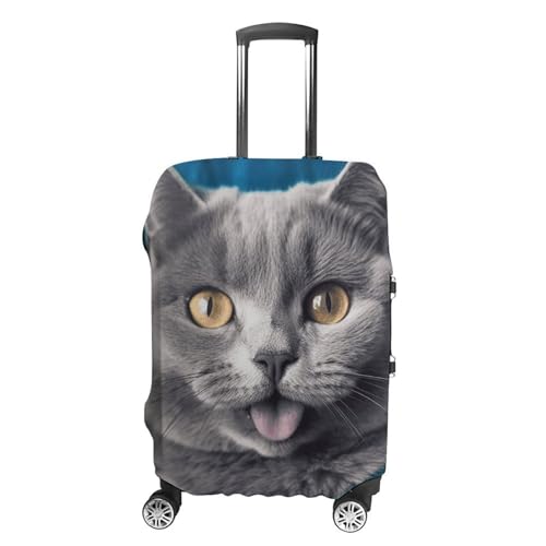 Blue Cat Luggage Cover, Elastic Luggage Protector Fits 19-32in Suitcases, Washable & Anti-Scratch Suitcase Cover for Men Women XL