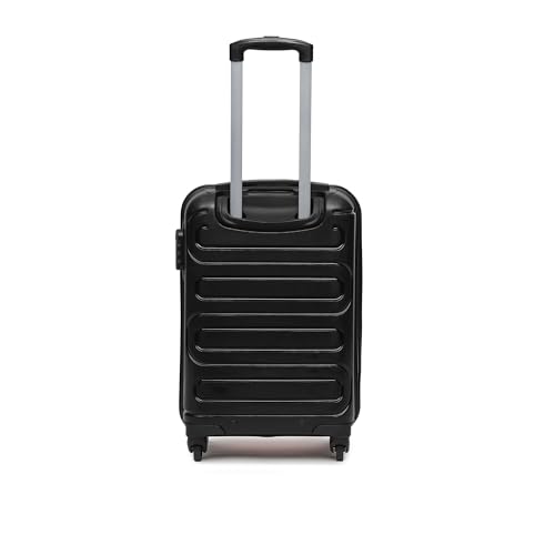 Image of Yayavar Tokyo Textured ABS Hard-Sided Suitcase Bag - 35L| Dual Color Trolley with 4 Spinner Wheels, Number Lock, Water Resistant | Luggage Bag for Travel (Pink & Black, 56cm, Small)