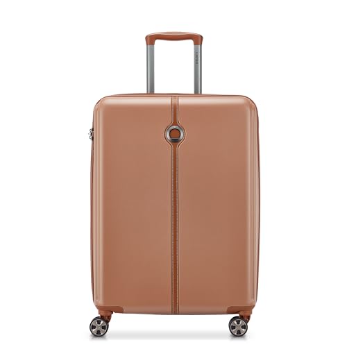 Image of DELSEY PARIS Bianca 66 cms Medium Check-in ABS /Polycarbonate Hard Sided 8 Wheels and Expandable Spinner Suitcase /Trolley Bag for Travel with TSA Lock- Mocha