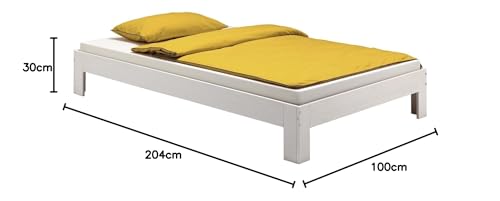 IDIMEX Futonbett Einzelbett Thomas 100 x 200 cm Kiefer massiv weiß lackiert – Bild 3