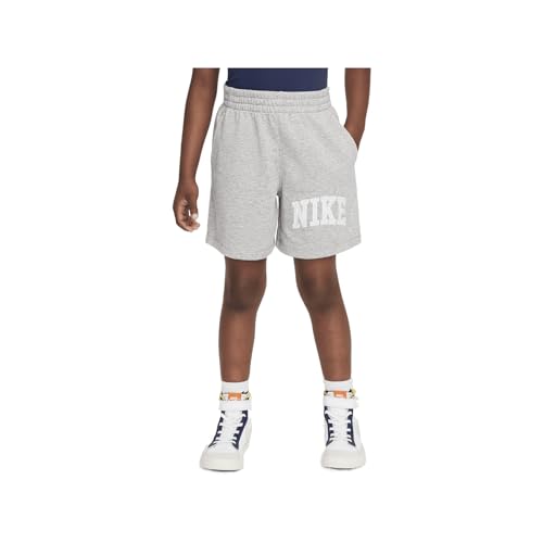 Nike Sportswear Club Little Kids' Applique French Terry Shorts (Dark Grey Heather, 86M353-042) Size 4