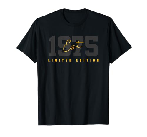50th Birthday Vintage 50 Year Old Est 1975 Limited Edition Camiseta