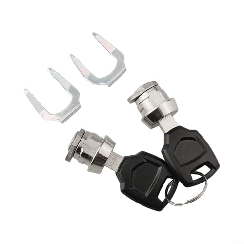 Zilimontt - Zilimontt Motorcycle Luggage Box Lock Cylinder Core Metal Storage Case Lock Replacement Set with 2 Keys for Motorbike Top Box Black Silver