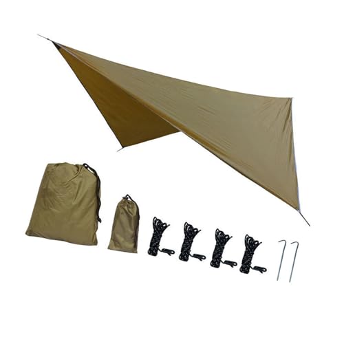 MYCENSE Camping Tarp Hammock Canopy Lightweight Sun Protection Large Tent Tarp Rain Awning for Backyard Outdoor Beach Travel Fishing, Khaki