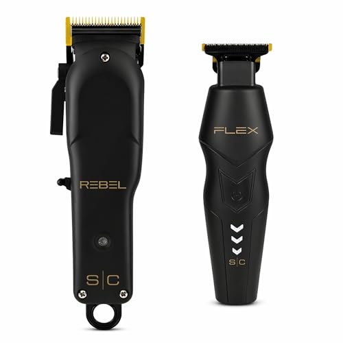 Image of StyleCraft Flex Trimmer and Rebel Clipper Super Set with Tight Guards, Accessories and Travel Case