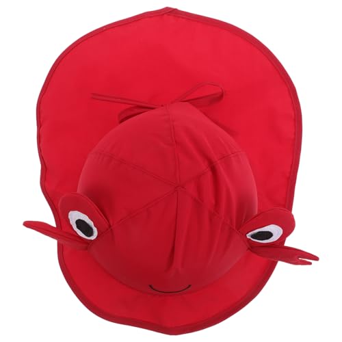LUOZZY Breathable Kids Sun Hat with Wide Brim Neck Flap Uv Protection Cartoon Crab Design Quick-Dry for Summer Beach Outdoor 52cm Age 2-6 Years Multicolored2