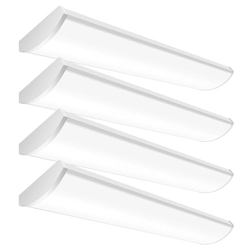 Image of ED 4PK 4FT LED Wraparound Light, 48 inch Led Light Fixture, 54W, 6210LM, 3500 /4000 /5000K, 120-277V Commercial 4FT Led Light Fixtures for Garage,Laundry Room,Warehouse,Closet,Shop,UL & DLC