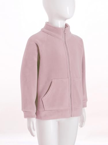 Linjinx Kids Girls Fleece Jacket Long Sleeve Zip Up Pullover Sweatshirt Coat Fall Winter Clothes Outwear with Pockets4