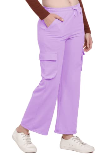 Image of Women's Cotton Fabric Stylish Cargo Pocket Lower /Sweatpants