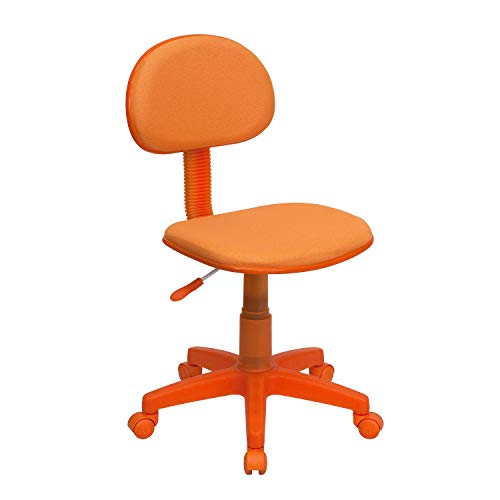 Flash Furniture Low Back Swivel Task Office Chair - Adjustable Orange Student Chair with Padded Mesh Seat & Back - Homeschool Study Chair