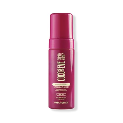 Coco & Eve Express Self Tanning Mousse - 1 Hour Streak-Free Hydrating Sunless Tanning Mousse, Fast-Drying Natural Glow, Infused with Hyaluronic Acid & Coconut Extract Vegan, Cruelty Free | 5.07 Fl Oz