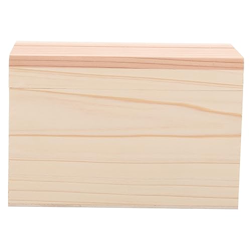 Levemolo Wooden Recipe Holder Box Compact Storage Organizer for Tickets and Recipes Multi Functional Wooden Box for Home Kitchen and Office Delicate Design with Smooth Finish