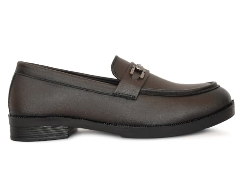 Image of VELTRIX Men's Premium Patent Leather Finish Formal Loafers | Horsebit Buckle Slip-On Shoes | Comfortable Office, Party, Wedding & Business Dress Shoes Aldo Plain Softy