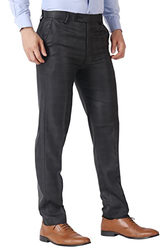 Image of MALENO Men's Polycotton Slim Fit Checkered Trouser |Trousers for Office, Party | Men Formal Pant