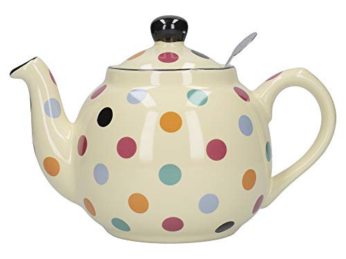 London Pottery Tetera, Tradicional Tetera de Granja de 2 Tazas con Infusor, Tetera de Cerámica con...