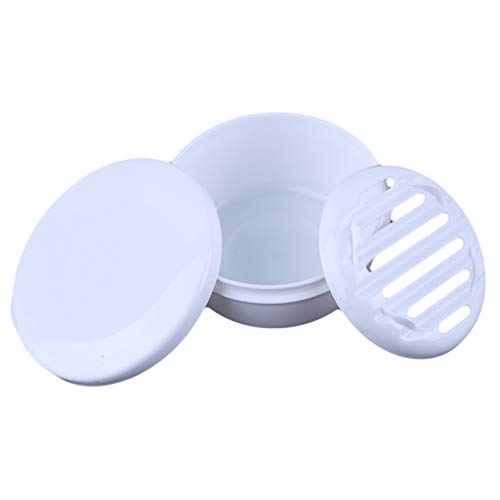 LKEEP BoîTe à Savon Portable Mini BoîTe à Savon Ronde De Voyage Maison RandonnéE en Plein Air Camping en Plastique Porte-Savon Durable, Blanc