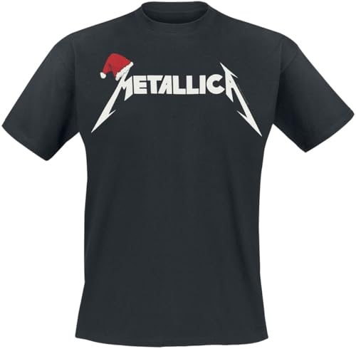 Générique Metallica T Shirt Santa Hat Band Logo Nouveau Officiel Homme Noir Size XL