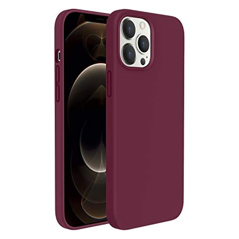 GOODVISH Liquid Silicone Case Compatible with iPhone 12 Mini, Desighed for iPhone 12 Mini Case 5.4'', Gel Rubber Full Body Protection Shockproof Case, Scratch Resistant, Wine Red Cover