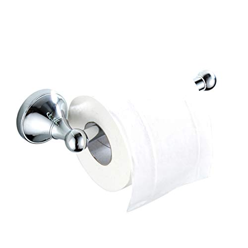 Flybath Porte-Papier Toilette en Laiton Suporte-Papier Cuisine pour Toilette Salle de Bain et Cuisine Porte-Rouleau Mural, Chrome Poli