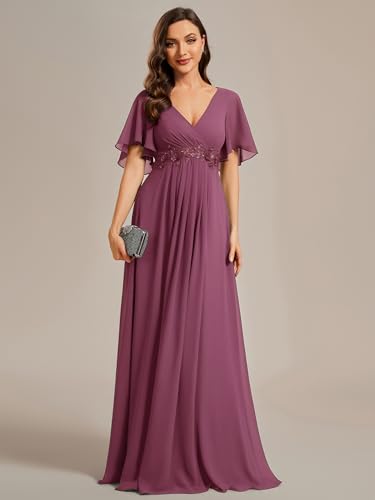 Image of Ever-Pretty Womens V Neck Applique Mother of the Bride Dresses Formal Dress