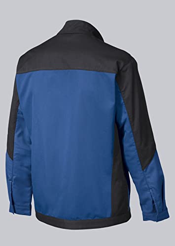 BP 2432-820-1332-64/66n Arbeitsjacke, Stehkragen, verdeckter Reißverschluss und Druckknopfband, 320,00 g/m², königsblau/schwarz, 64/66n – Bild 3