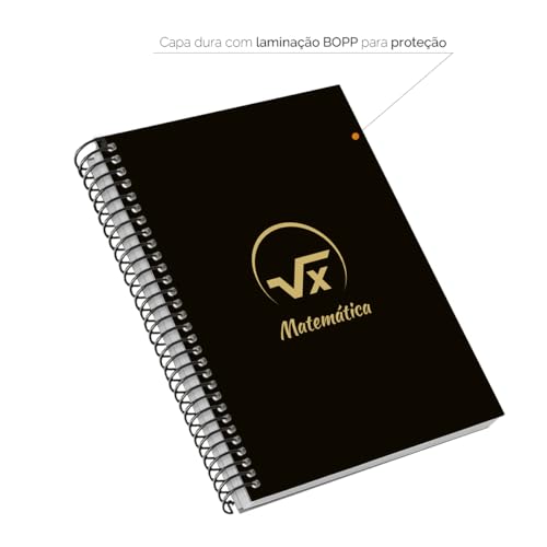 Caderno Colegial 10 Matérias Profissões Matemática (Preto e Gold)