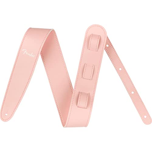 Fender® »VEGAN LEATHER STRAP« Sangles pour guitare en cuir - 6.3cm de large - Couleur: Shell Pink