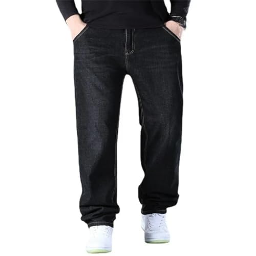Men's Denim Pants Plus Size Elastic Straight Loose Casual Long Denim Pants3