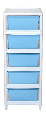 Image of Regalo 5-Drawer Storage Organizer Unit for Closet, Pastel Blue
