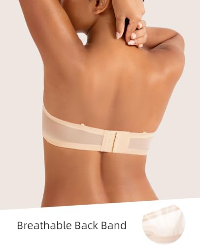 Women's Strapless Bra Push Up Padded Non Slip Underwire Plunge Bras Seamless3