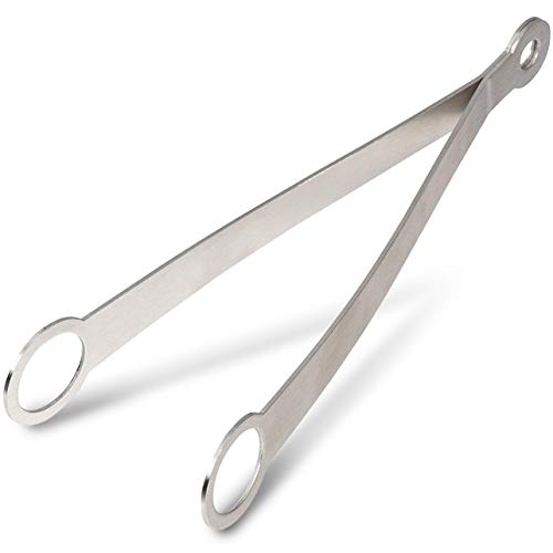 Stainless Steel Ice Tongs - 6-Pack Mini Round Ice Ball Cube 6-Inch Serving