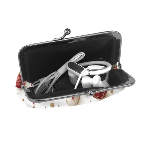 Pu Leather Buckle Coin Purse Winter-Christmas-Wonderland Girls Kiss-Lock Change Purse Wallets4