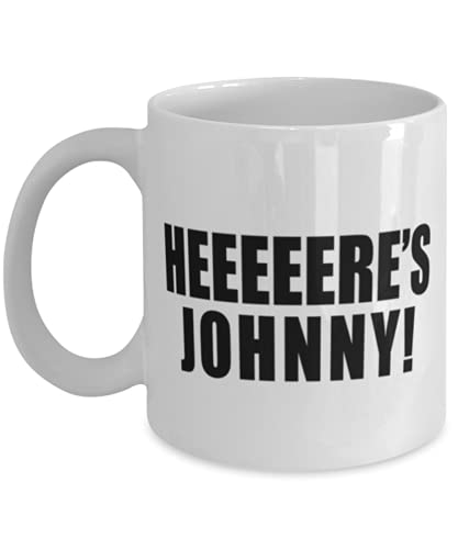 mmandiDESIGNS Heeeeere’s Johnny! Coffee Mug Movie Quote Catchphrase Perfect Male or Female Present Ceramic Tea Drink Cup 11oz