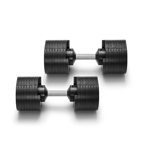 Image of NUOBELL Adjustable Dumbbell Set, 5-50 LB or 5-80 LB, Easy Twist 2024-25 Model, All-In-One Weights Set (Pair) for Home, Original Manufacturer