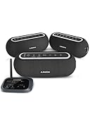 Avantree Harmony A2 – Wireless Auracast Speaker System for Whole-Home Audio, 100m Range, One-Button Control, Expandable Setup, 3 EQ Modes for TV & Music, Bluetooth/Optical/AUX Input