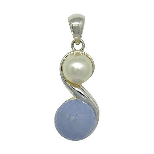 Pendentif Toi et Moi Calcédoine et perle PEPEAG9143 pour sublimer votre style au quotidien