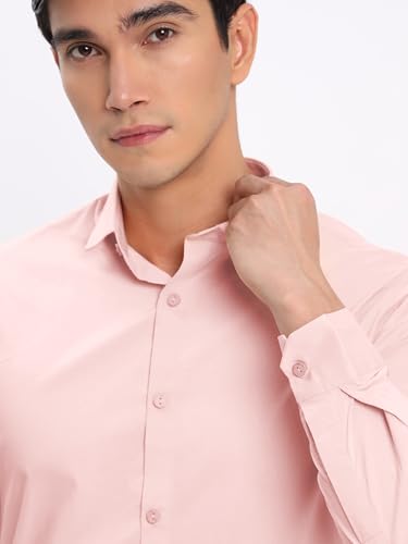 Image of Beyoung Cotton Plain Regular Fit Shirt for Men | Full Sleeve | Formal Shirt | Classic Collar Cotton
