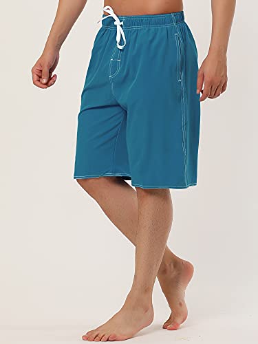 Lars Amadeus Men's Summer Solid Shorts Drawstring Elastic Waist Swim Beach Board Shorts2