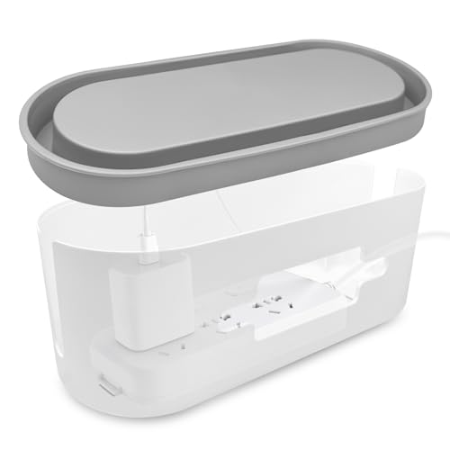 WinGluge Scatola Portas Cavi Bianco, Copri Ciabatta Elettrica, Scatolas Copri Fili Prese, Scatola Portacavi con Coperchio, Organizer Copri Fili Elettrici per Casas e Ufficio, Mantenere Cavi in Ordine
