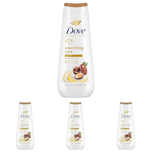 Dove Advanced Care Gel de Ducha Cuidado Nutritivo Aceite de Argán 600ml (Paquete de 4)