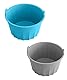2 Stück Slow Cooker Silikoneinlagen, Silikon-Topfteiler Wiederverwendbar und Auslaufsicher Crockpot-Belag Schongarer-Einsatz für 5–6 Quart elliptischen runden Slow Cooker (Blau + Grau)