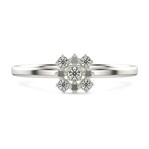 Image of Sterling Silver & Certified Lab Grown Diamond 0.09cts | Ring For Women /Girls | Stylish & Elegant | VGR0398