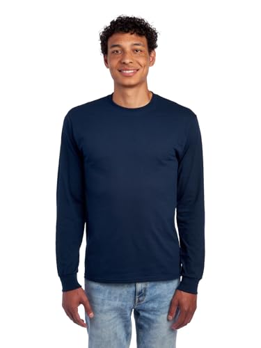 Image of Jerzees Mens Dri-Power Cotton Blend Long Sleeve Tees, Moisture Wicking, Odor Protection, UPF 30+, Sizes S-3x